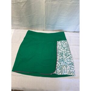 Lady Hagen Green Tropical Leaf Golf Skort Size L Pockets Activewear. Heavy